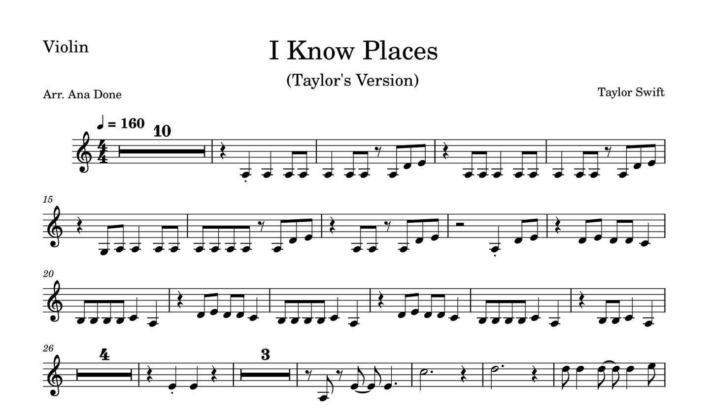 I Know Places (Violin Sheet Music)