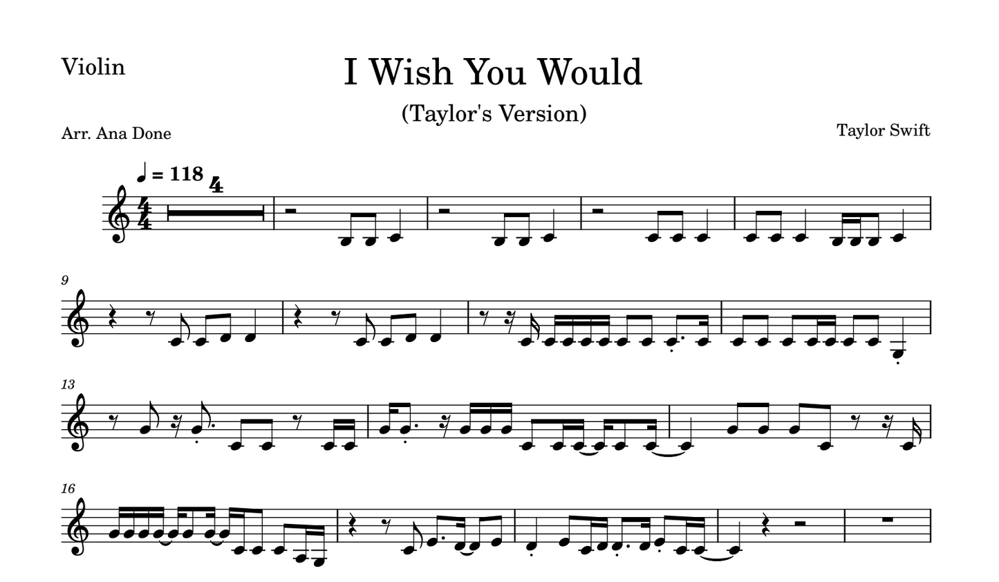 I Wish You Would (Violin Sheet Music)