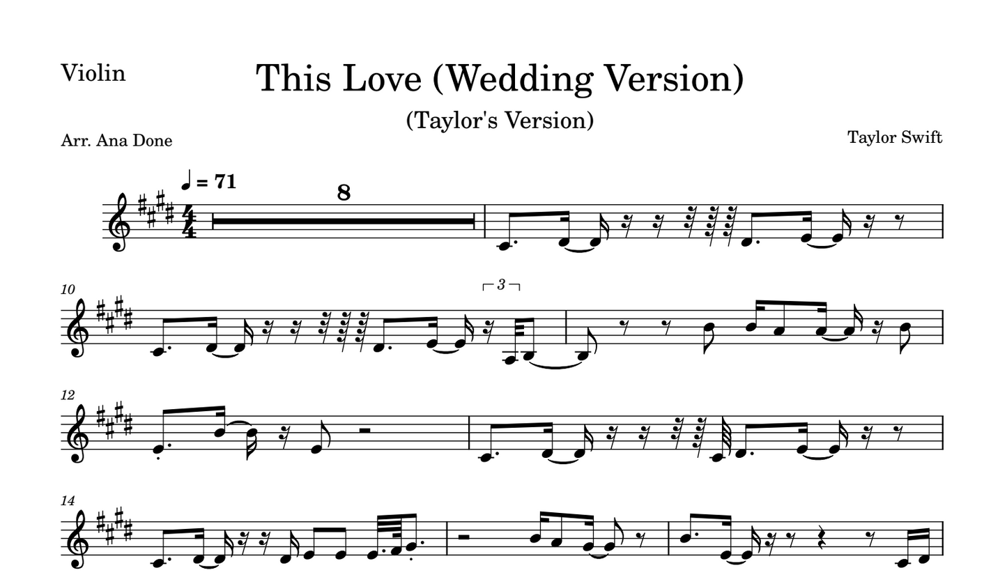 This Love (Violin Sheet Music)