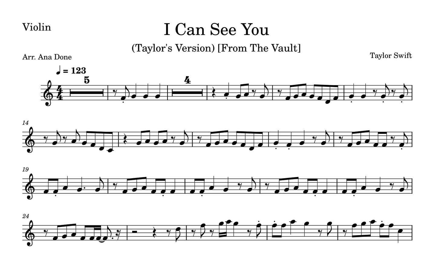 I Can See You (Violin Sheet Music)