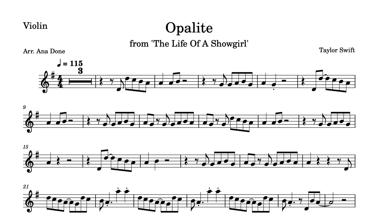 Opalite (Wedding Violin Sheet Music)