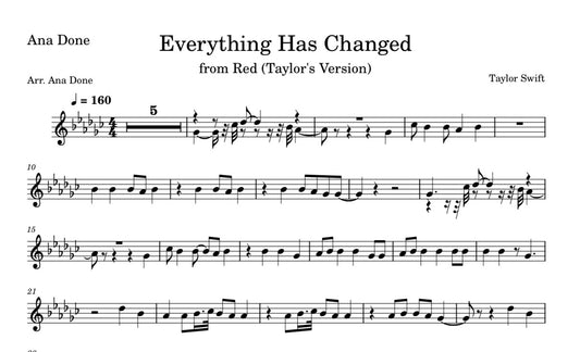 Everything Has Changed (Violin Sheet Music)