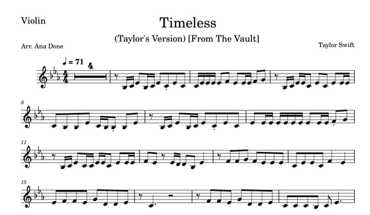 Timeless (Violin Sheet Music)