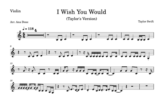 I Wish You Would (Violin Sheet Music)