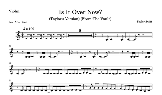 Is It Over Now? (Violin Sheet Music)