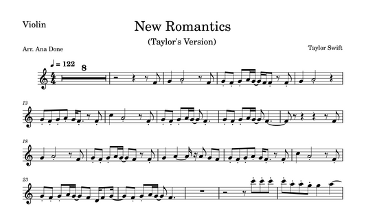 New Romantics (Violin Sheet Music)