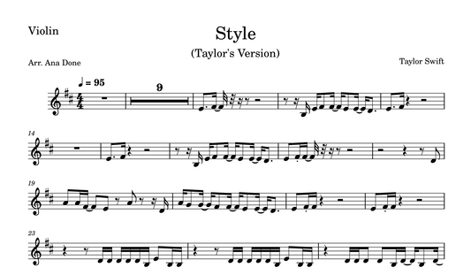 Style (Violin Sheet Music)