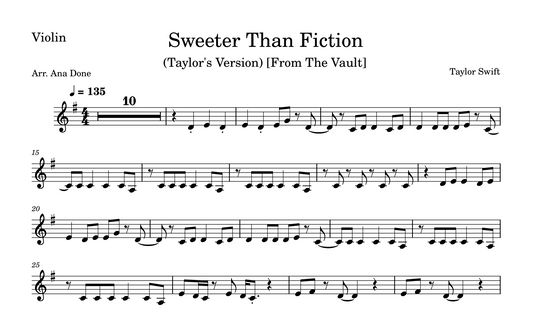 Sweeter Than Fiction (Violin Sheet Music)
