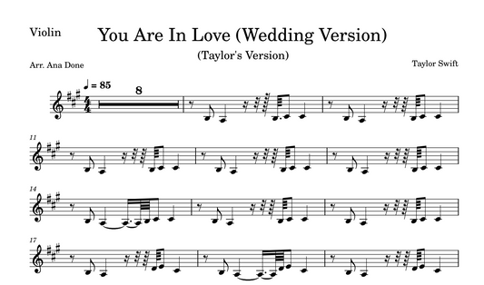 You Are In Love (Violin Sheet Music)