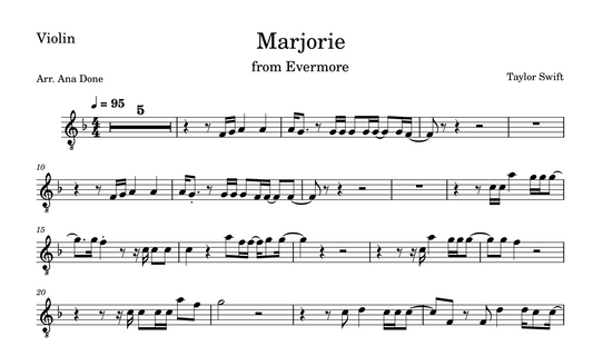 Marjorie (Violin Sheet Music)