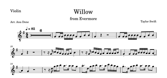 Willow (Violin Sheet Music)