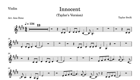 Innocent (Violin Sheet Music)