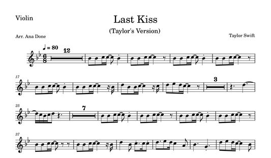 Last Kiss (Violin Sheet Music)