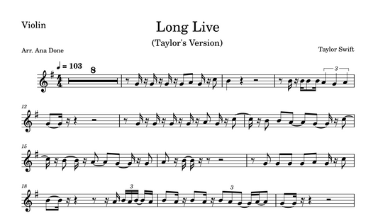Long Live (Violin Sheet Music)