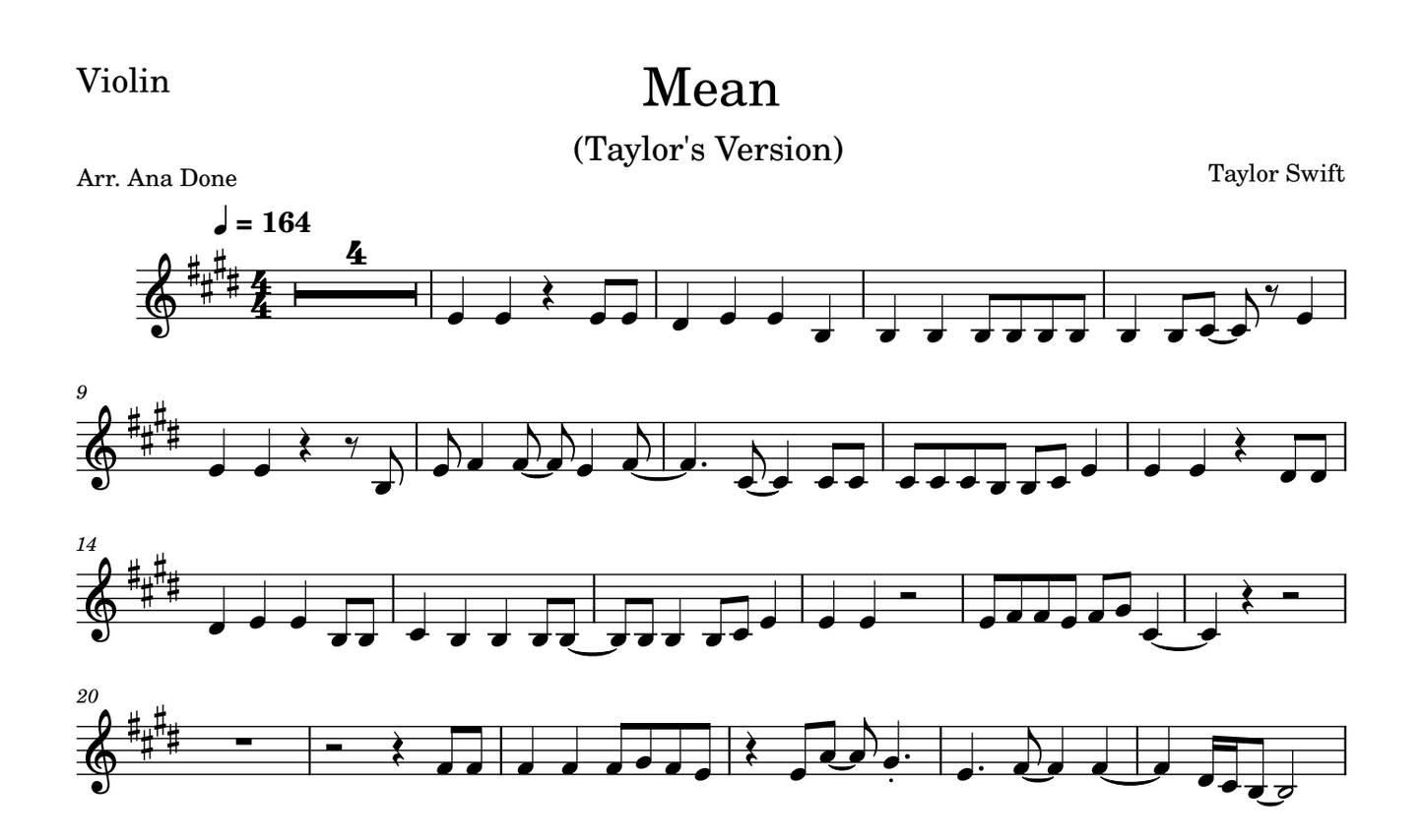Mean (Violin Sheet Music)