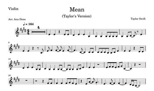 Mean (Violin Sheet Music)