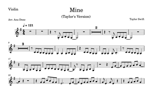 Mine (Violin Sheet Music)