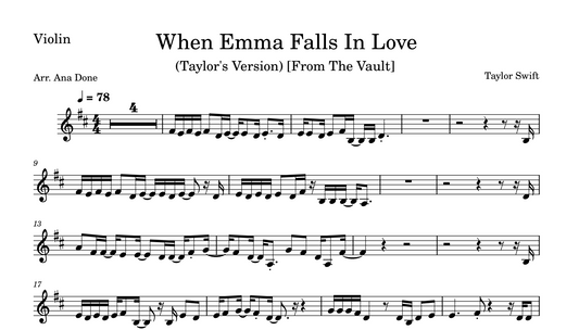 When Emma Falls in Love (Violin Sheet Music)