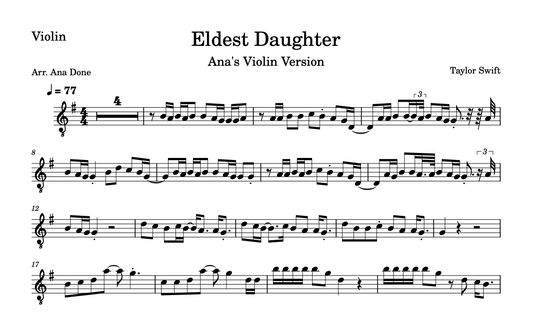 Eldest Daughter (Violin Sheet Music)