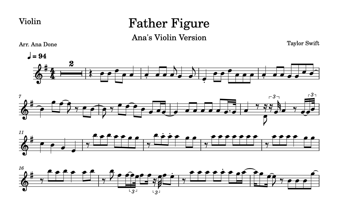 Father Figure (Violin Sheet Music)