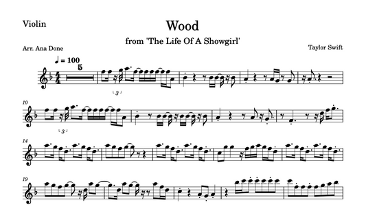 Wood (Recessional/Wedding Violin Sheet Music)